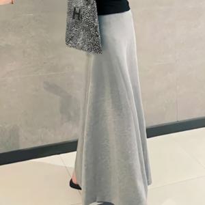 [디작소] 여성 겨울 A라인 허리밴딩 롱 스커트