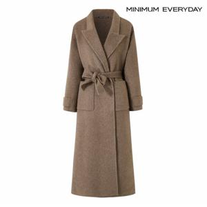 정상가:329,000원 ㅣ  에브리데이]더블 카라 벨티드 울 블렌드 롱 코트 (EB4JH010D)