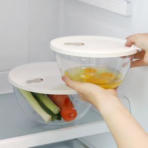 리본제이 내열유리 계량 믹싱볼 실리콘 뚜껑 세트 1.6L / 전자레인지 오븐글라스 스팀홀