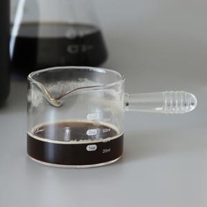 리본제이 1+1 바리스타 에스프레소 글라스 샷잔 100ml 일자형핸들 / 3oz 내열유리 홈카페 시럽잔
