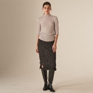 [최초가 242000원] 크리즈 플리츠 누빔 밴딩스커트_YG10WNPSK01