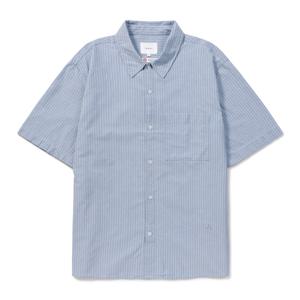 [epigram]  스트라이프 데님 반팔 셔츠 ERSFM25621BUL