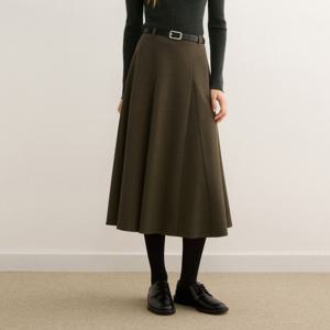 [25 F/W] 울 블렌드 플레어 롱 스커트