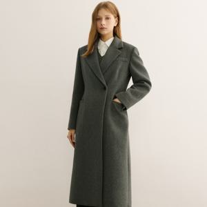 [25 F/W] 울 원버튼 A라인 롱 코트