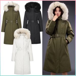 디스커버리 여성 밀포드 베르텍스 벨티드 구스다운 롱패딩 DWDJ9B056