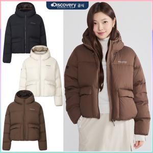 디스커버리 여성 아웃포켓 다운 크롭 숏패딩 DWDJ9P056