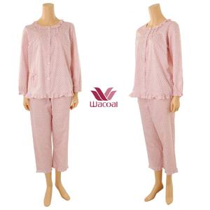 와코루 면 리본 나염 인기 여성잠옷 여성 파자마 WPA3190W