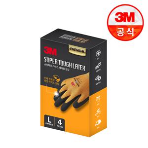 3M 안전장갑 슈퍼터프 라텍스 레져용 장갑 오렌지 L 1박스4개입
