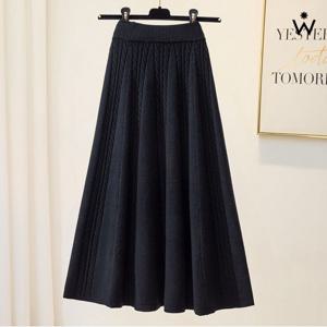 정상가:69,000원ㅣ니트 꽈배기 플리츠 롱 스커트 (WIADSK005)