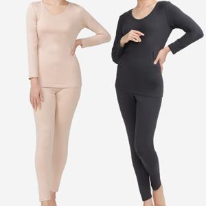 비너스 자스민 얇은 기모 스판 여성 내복 겨울 보온 내의 세트