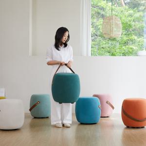 캔디 패브릭 손잡이 스툴 의자