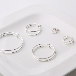 베이직 링 파이프 귀걸이/귀찌 40mm 링파이프 귀찌 데일리귀걸이 링귀걸이 링귀찌 실버