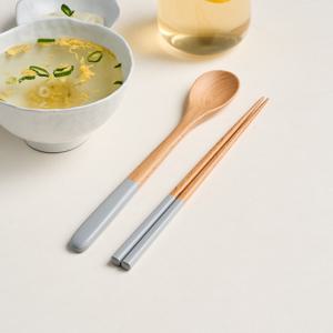 내추럴우드 컬러 수저세트 그레이