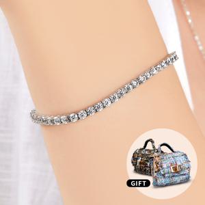 [팬시 레이백키링 선물]4.8캐럿 모이사나이트 실버 925 데아 테니스 팔찌BS-1136-WM-01