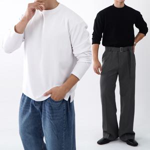 [브리치] 오엔엘 / 1 + 1 분또 남자흰티 긴팔 흰색면티 레이어드흰티