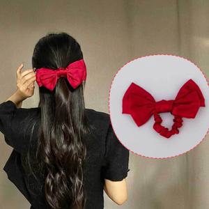 레드 왕리본 곱창끈 리본머리끈 헤어곱창 리본헤어끈 곱창밴드 곱창머리끈 리본헤어끈 똥머리