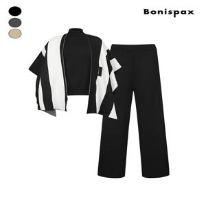 패턴 케이프숄 니트 투피스 (XP9ST008M0)