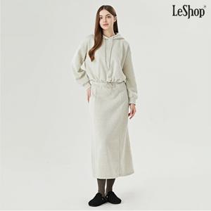 정상가:119,000원 ㅣ 후드 스트링 티셔츠 밴딩 롱 스커트 기모 셋업 (DP3OW016A-7)