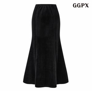 정상가:89,000원 ㅣ 벨벳 허리 밴딩 롱 스커트 (GPDWH005D)