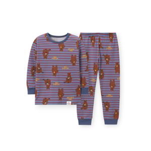 [롯데백화점]아동 G208 핫초코베어 9부소매 내의 세트 OR25FKFPG208