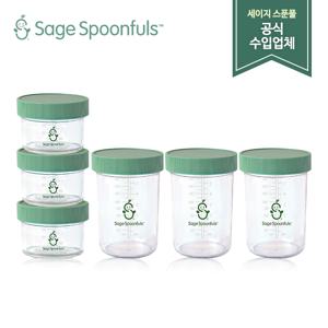 [세이지스푼풀]파우치증이유식용기 2종[NEW 유리 120ml 3P+NEW 유리 240ml 3P]