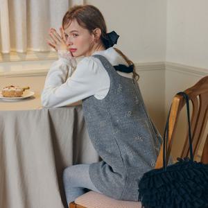 [12월26일 예약배송] Cest_Bow woolen sleeveless dress
