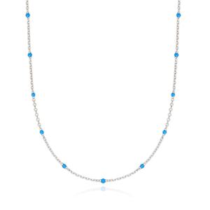 [티르리르] 에폭 실버 터키석 목걸이 TNSSVW4130-BL