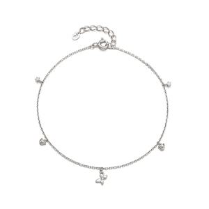 [티르리르] 플라잉 튤리 실버화이트 발찌 TASSVW00058M