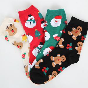 [브리치]  /    단독 여성용 따뜻한 쿠키 크리스마스 양말 국산 4개세트