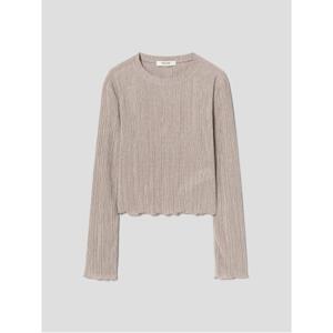 플리츠 긴소매 티셔츠  베이지 (325841LY1A)