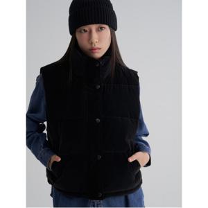 글로시 패딩 베스트  블랙