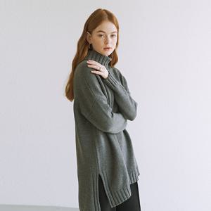 지론 넥워머 니트 그레이