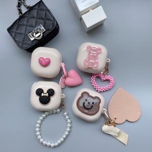 갤럭시 버즈2 프로 라이브 큐트 캐릭터 데코 실리콘 키링 케이스