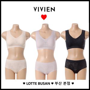 비비안 심리스 무봉제 메쉬패드 노와이어 런닝브라 팬티세트 BR1730A BP1730A