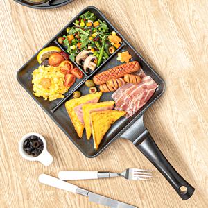 퀸센스 블랙 사각 3절 나눔팬 29cm  인덕션 겸용