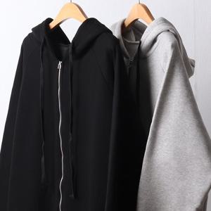 기모 오버 롱 후드 집업 309w143S 빅사이즈 여성