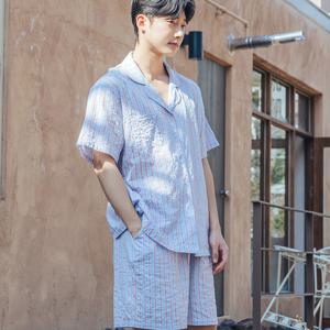 IMHS4232  인견 면 남자 여름 반팔 파자마 잠옷 홈웨어 세트