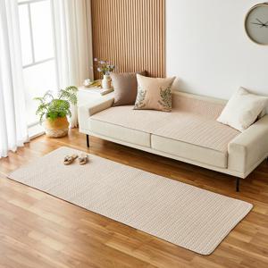 도톰해진 순면 퀼트 와이드형 소파패드 4인 베이지 90x240