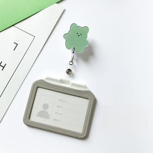 귀여운 곰돌이 캐릭턱 신분증 사원증 명찰 교통카드 간호사 테이프걸이 신입생 릴 홀더 목걸이 줄