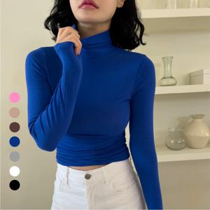 [브리치]  / 1 + 1 7컬러 얇은목티 이너 시스루 쫄티 긴팔 목폴라