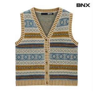 정상가:89,000 | V넥 빈티지 노르딕 패턴 니트 울베스트 (BW4VT011L0)