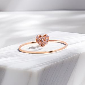 엘렌쥬얼리 14K 롤리 하트 큐빅 미스 링 금 실 반지