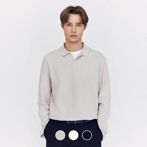 015501 인터락 폴로넥 텍스쳐드 긴팔티