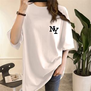 박시 반팔 티셔츠 여성 루즈핏 레터링 박시티 s-06e (8077851)