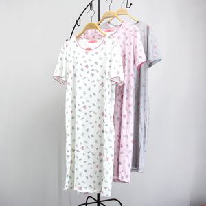 여성 스위트 스판 반팔홈웨어 원피스[EM2003] 실내복원피스 면100%