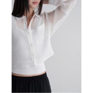 크링클 크롭 셔츠 - 화이트 (355764LY21)