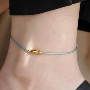 행운을 가져오는 골든 피쉬 실팔찌 발찌 우정 커플 길이조절 연인 친구 재물 물고기 장식 팔목