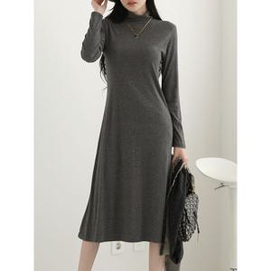 [하프클럽] 폴라 겉기모 베이직 폴라 롱 원피스_BDOP110