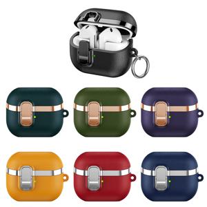 갤럭시 버즈3/버즈3프로/버즈3FE 호환 앤티크 컬러투톤 키링 가죽패턴 케이스