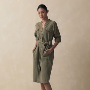 [정상가 359000원][여성] 트윌 유틸리티 셔츠 원피스 (올리브) (BBDZWM8361KFS)